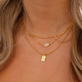 Kennedy Necklace Star Pendant - Rope Chain, Celestial Charm, 18k Gold Plated, Adjustable, Minimalist, Non Tarnish