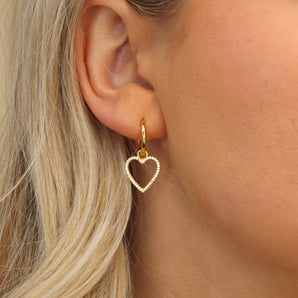Bailey heart huggie hoop earrings