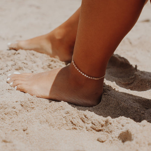 Bridgette Diamond Anklet - 18k Gold Plated with Zircon Stones