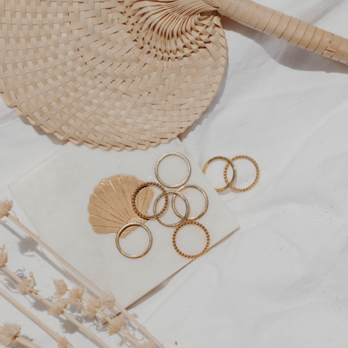 Demi Stacking Bubble Ring Set of 3 - 18k Gold Plated Rings, Gold Rings