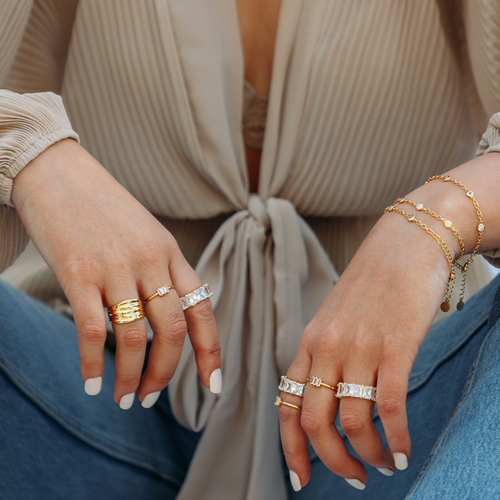 Lennox Hammered Ring - Chunky Ring, 18k Gold Plated, Hammered Design, Gold Ring, Minimalist, Non Tarnish